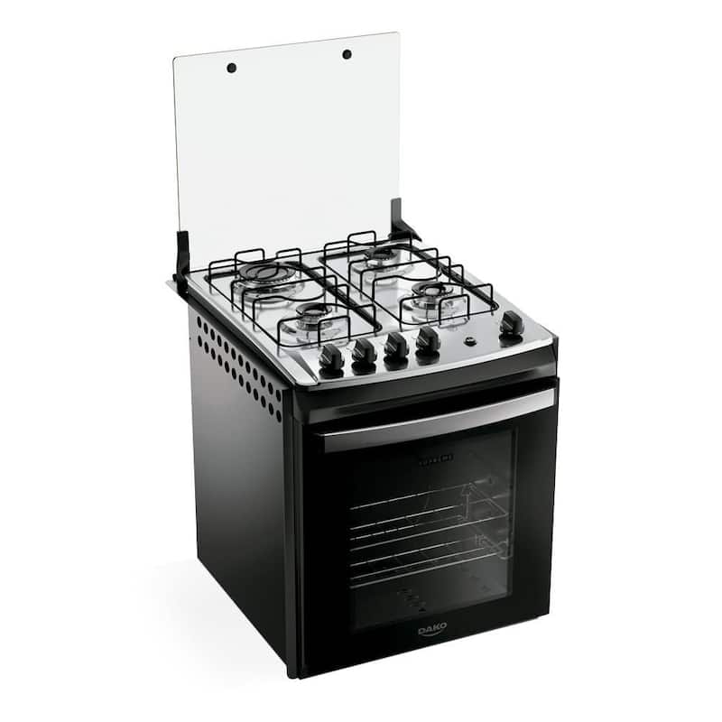 Fogão 4 Bocas Embutir Dako Supreme Mesa de Inox Preto Bivolt