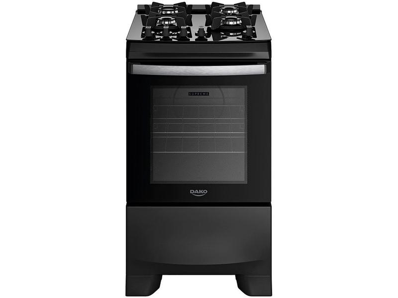 Fogão 4 Bocas Embutir Dako Supreme Mesa De Inox Preto Bivolt