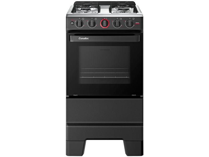 Fogão 4 Bocas Esmaltec Preto Ideal Super 4121