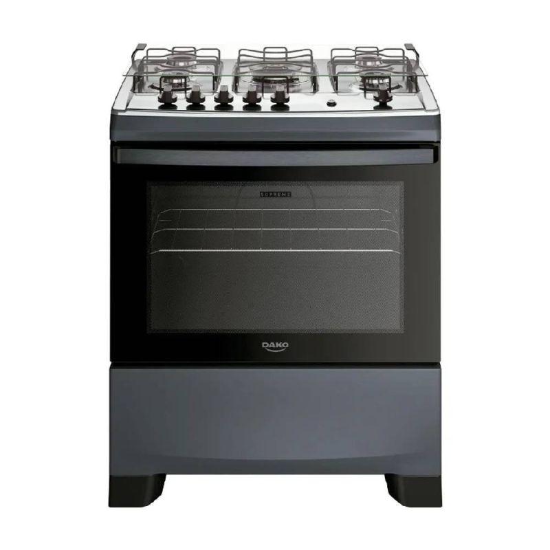 Fogão 5 Bocas Supreme Titanium 300001849 Dako com Mesa Inox Bivolt