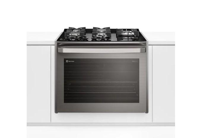 Fogão de Embutir 5 bocas Electrolux Experience Mesa Vidro, Grill e PerfectCook360 FE5EG Cinza 220V