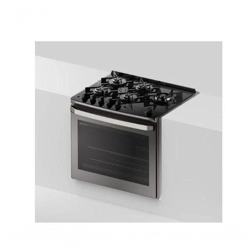 Fogão de Embutir 5 Bocas Gás Electrolux Experience Mesa Vidro Temperado Cinza 220V