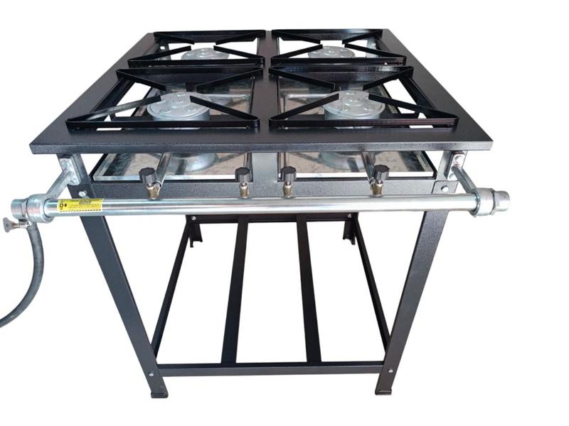 Fogão Industrial 4 Bocas Caulim Alta Pressão 30x30 Kitchen Gourmet Primeira Linha Alta Qualidade