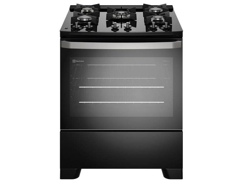 Fogão Piso 5 Bocas Electrolux FE5GB Vidro Temperado Automático Preto Bivolt