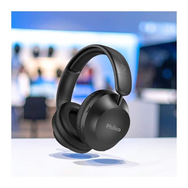 Fone de Ouvido Sem Fio Philco PFO09P, Bluetooth 5.4, Over-Ear, Preto - PFO09P