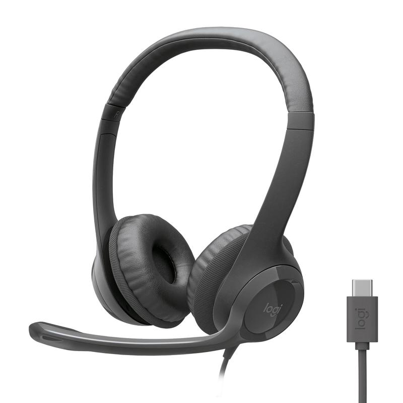 Fones de ouvido Logitech H391 com fio USB-C com cancelamento de ruído