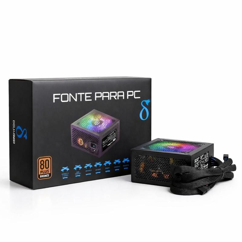 Fonte Para PC RGB 750w Preto Aitek DELTAF750