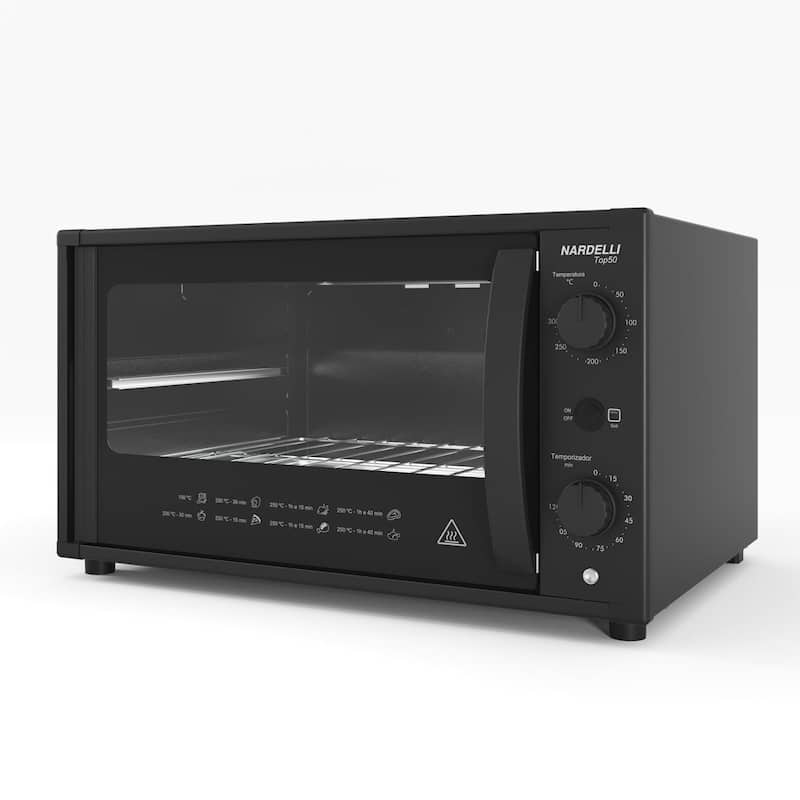Forno Elétrico de Bancada 50 Litros Top50 Black com Grill e Luz Interna Nardelli