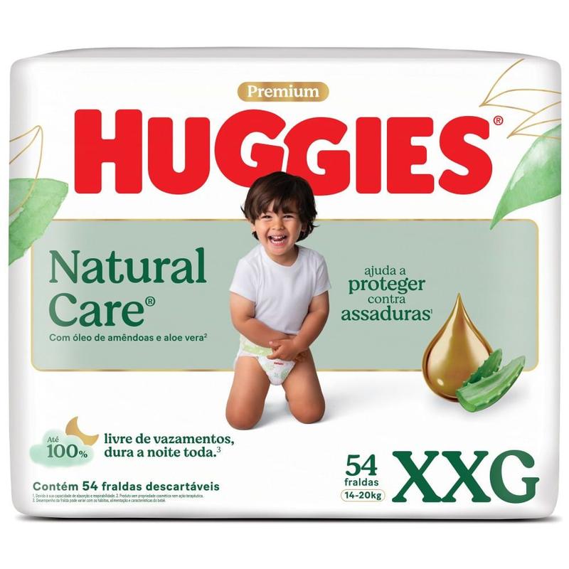 Fralda Descartável Huggies Natural Care XXG 54 Unidades