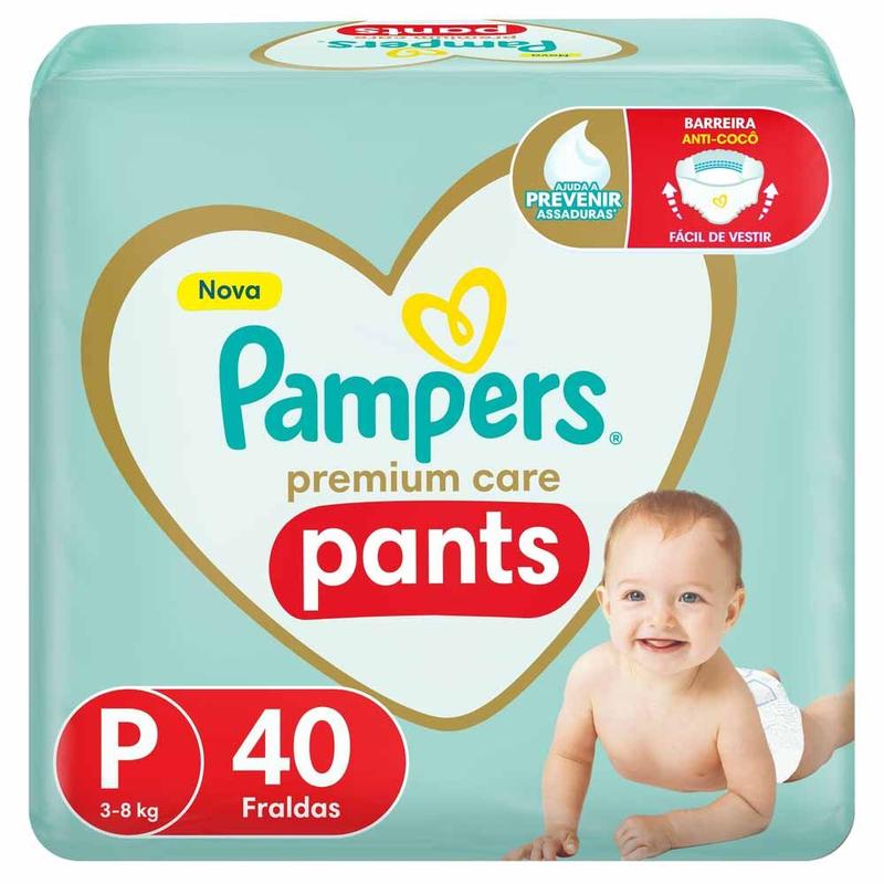 Fralda Descartável Infantil Pants Pampers Premium Care P Pacote 40 Unidades
