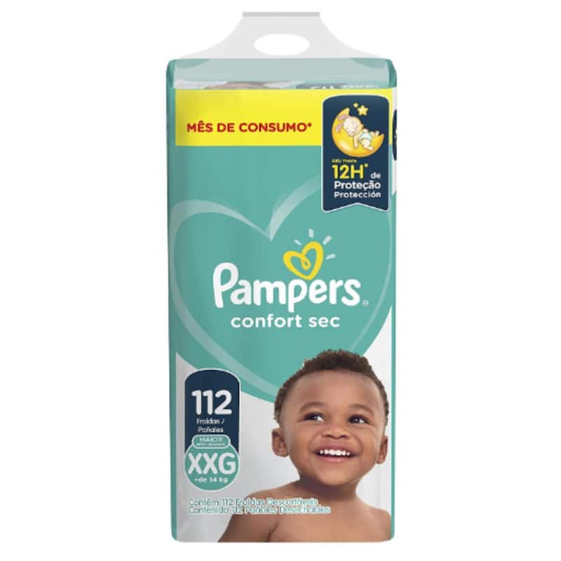 Fralda pampers confort sec xxg 112