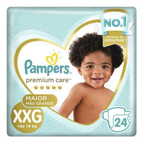Fralda Pampers Premium Care Pants Tamanho XXG, Fácil de Vestir, 24 Unidades