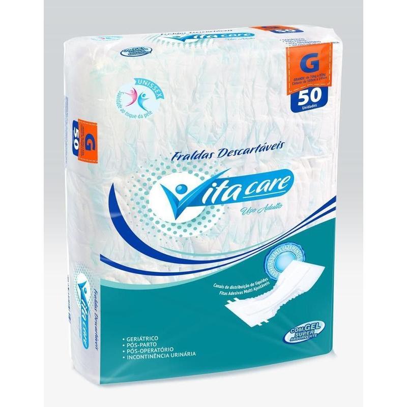 Fraldas vita care / plus g (50 unidades)