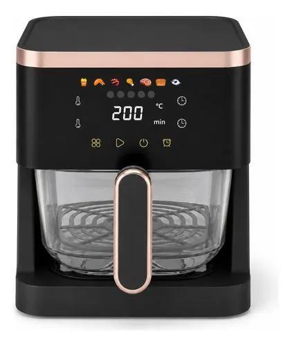 Fritadeira Elétrica Air Fryer Digital Com Cesto De Vidro
