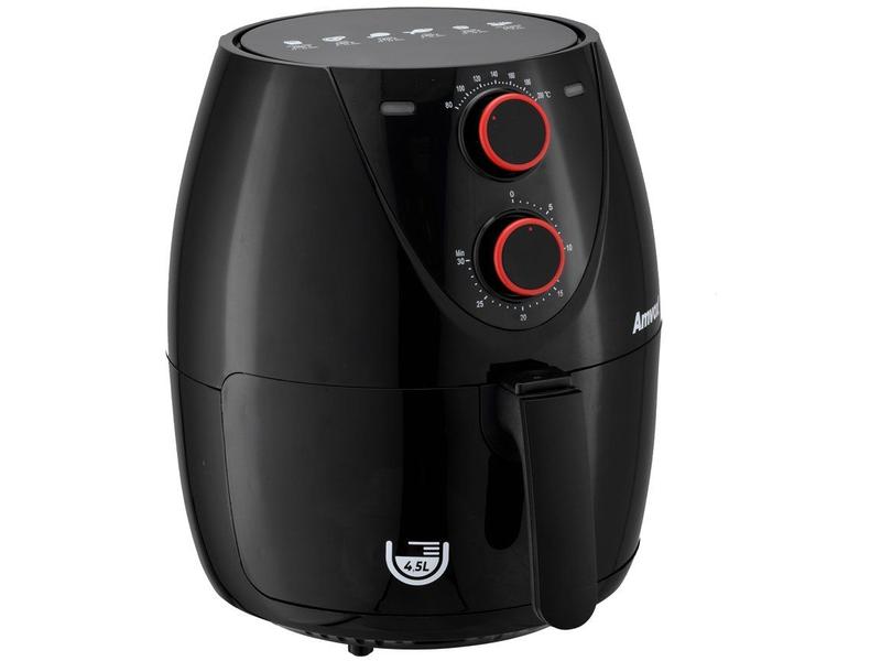 Fritadeira Elétrica sem Óleo/Air Fryer Amvox ARF 1205 Preta com Timer 4,5L