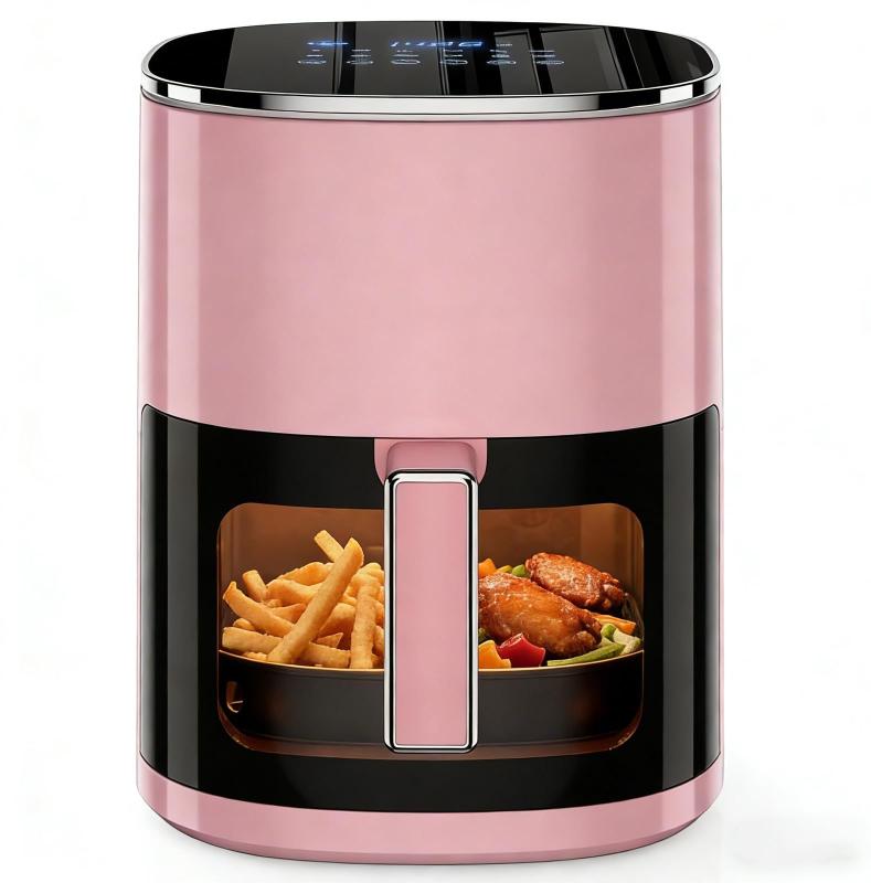 Fritadeira Elétrica Simple Deluxe 12 em 1 Digital Rosa 6,0L