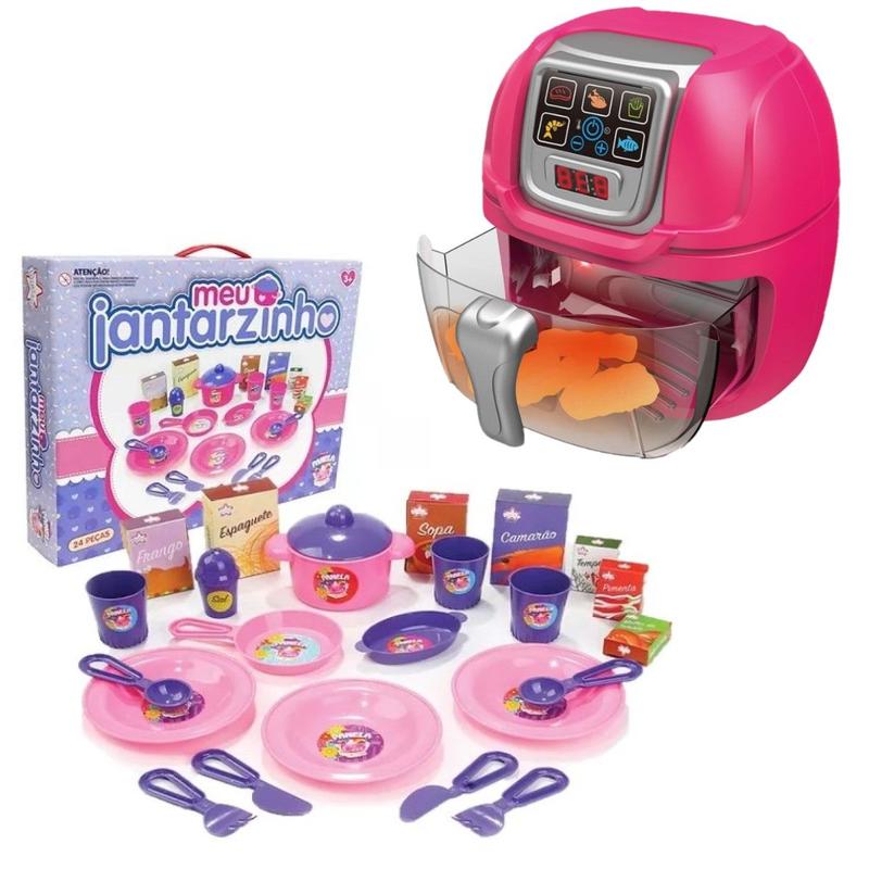 Fritadeira Infantil Air Fryer Com Timer Luz Som + Meu Jantar