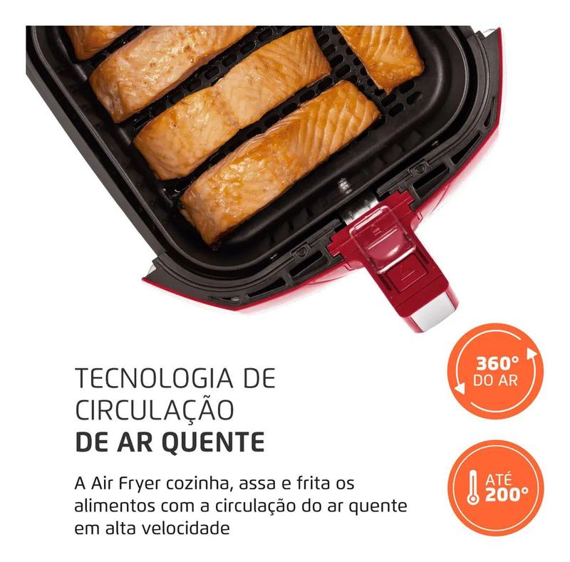 Fritadeira Sem Óleo Air Fryer Mondial AFN-40-RI 4L Vermelho/Inox 127V 1500 W
