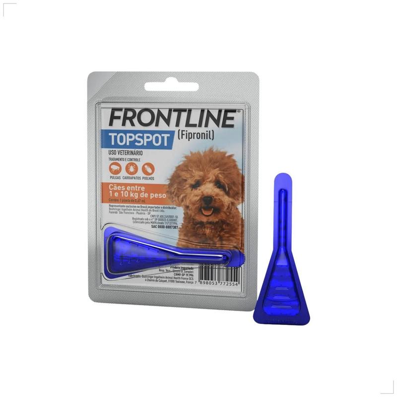 Frontline Antipulgas e Carrapatos TopSpot Cão 1 a 10 kg Peso:10kg