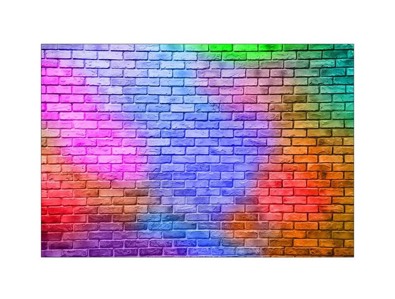 Fundo Fotográfico 2,20 x 1,50 - Efeito Parede Tijolinhos Neon Colorida 007