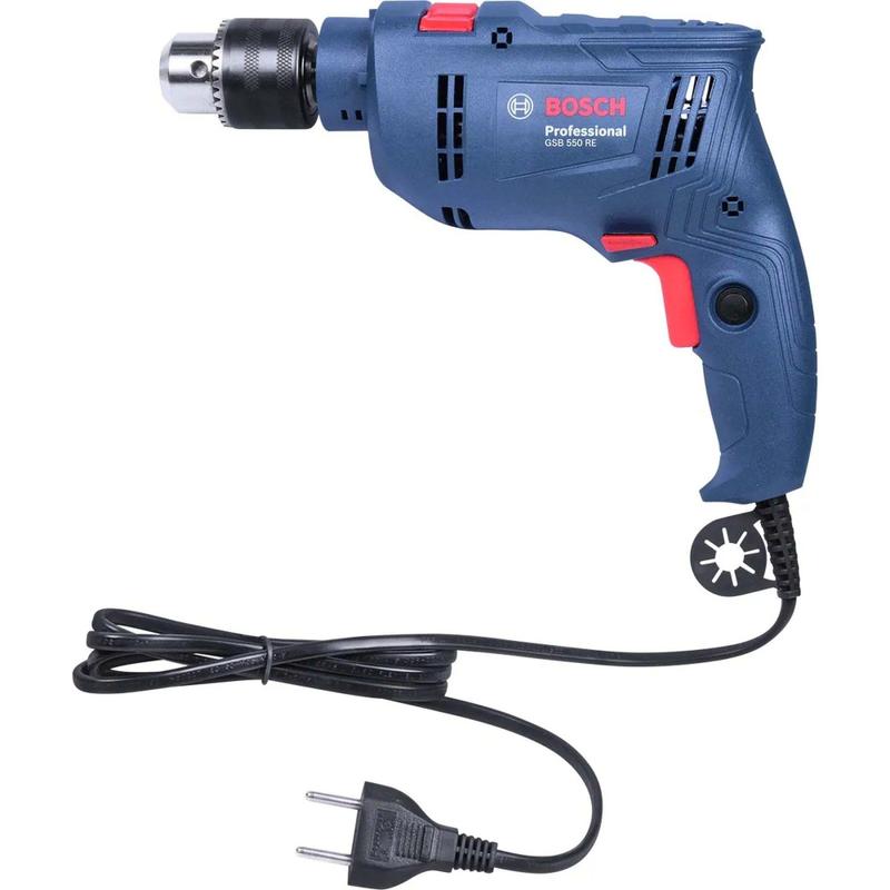 Furadeira 1/2 Pol De Impacto 550w Com Reversão Gsb550 Bosch Cor Azul Frequência 50 Hz 127v