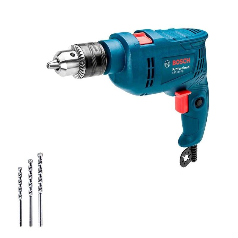 Furadeira impacto gsb 550 re 550w 127v + 3 brocas