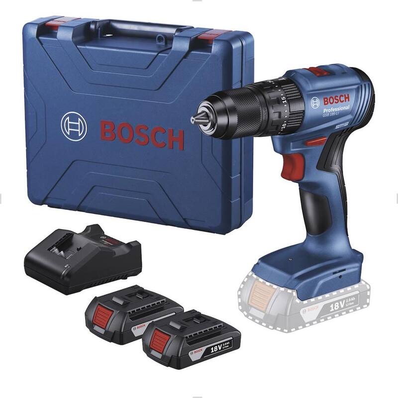 Furadeira Parafusadeira De Impacto 1/2" 18v 2 Baterias Carregador GSB 185-LI Bosch