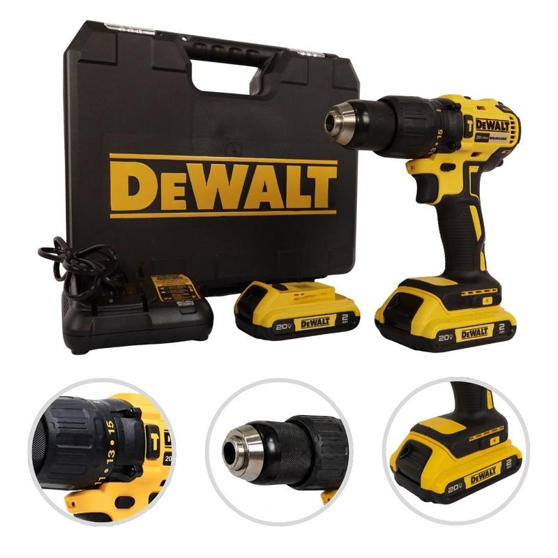 Furadeira Parafusadeira de Impacto Dewalt Bateria 20V 0,5 Pol Brushless Profissional Sem Fio Bivolt