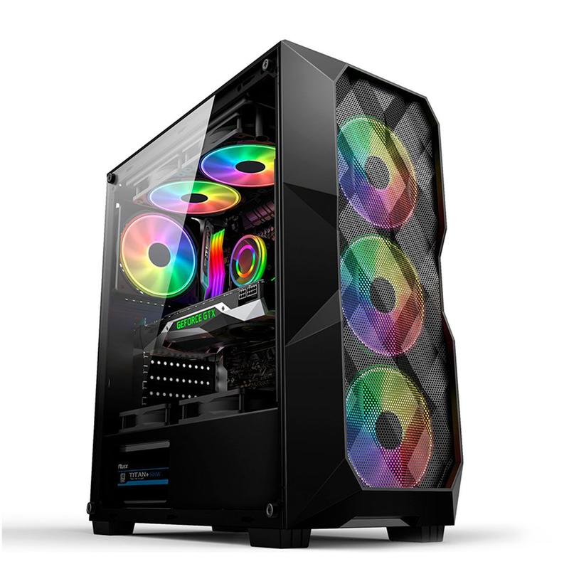 Gabinete Gamer Hayom GB1710, 3 Fans Frontais, LED RGB, USB 3.0