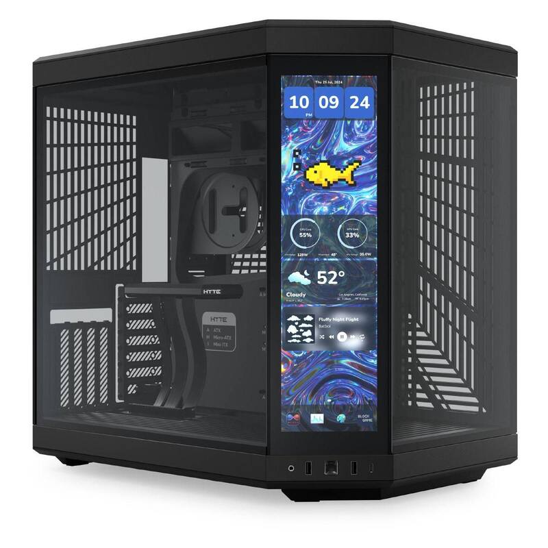 Gabinete Gamer Hyte Y70 - Vidro Temperado - Tela Digital Touch - Mid Tower - CS--Y70TTI-BB