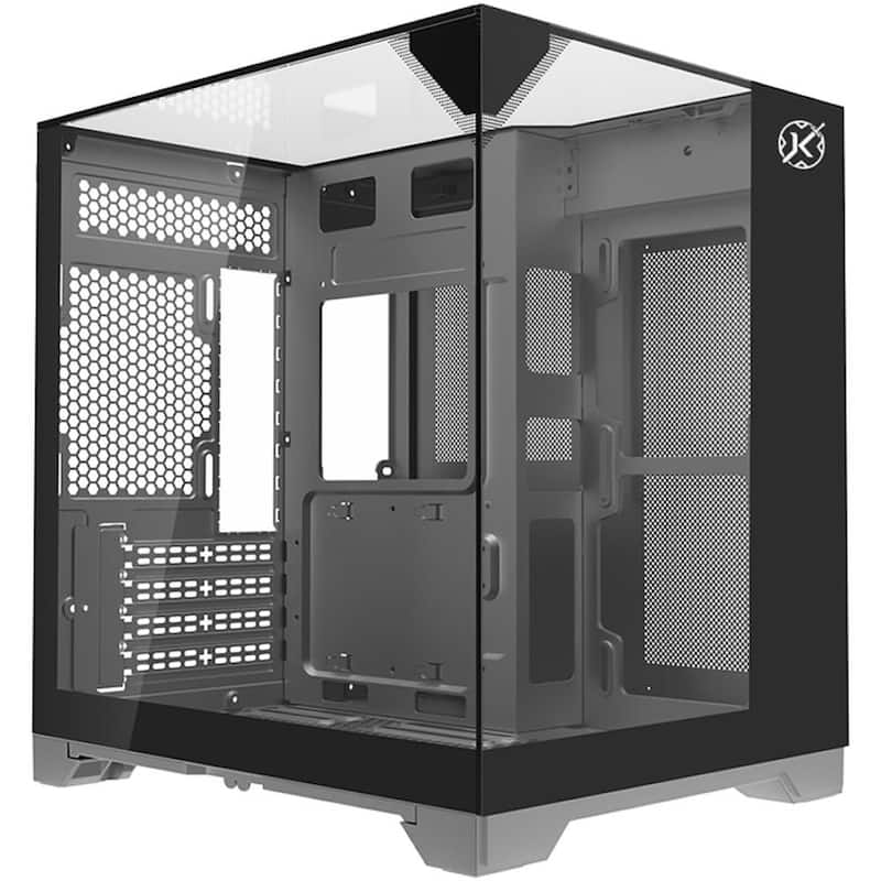 Gabinete Gamer Kalkan Midgard Vision, Aquário, Mid-Tower, Vidro Temperado Triplo, Sem Fans, Preto, KLK00086