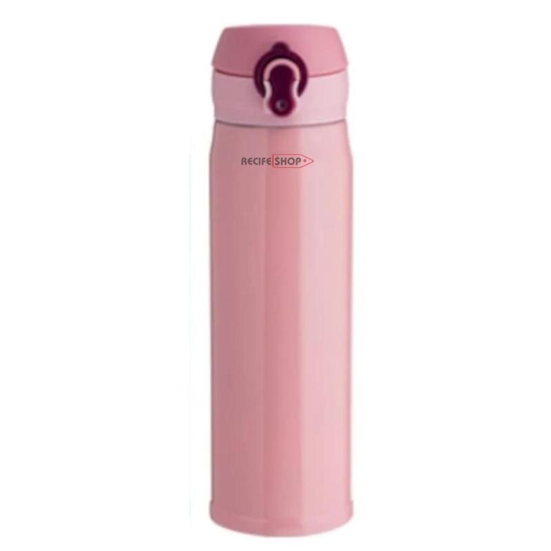 Garrafa Térmica Inox 400ml Rosa Feminina Elegância e Praticidade