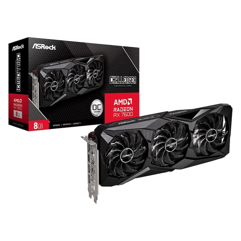 Gpu Asrock Amd Radeon Rx 7600 Challenger Pro Oc 8gb Gddr6 128 Bits 90-ga62zz-00uanf