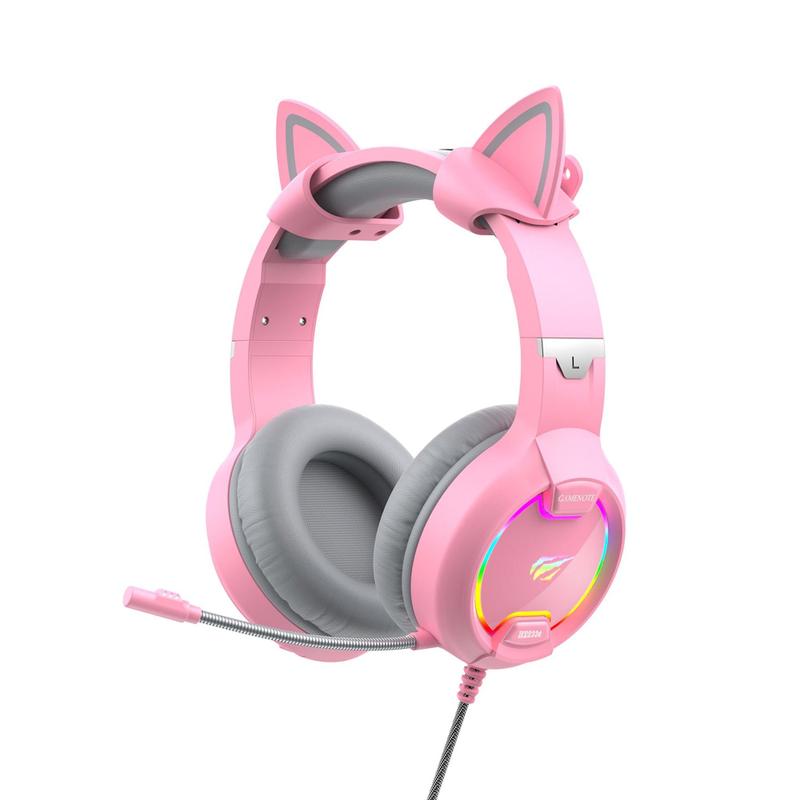 Headset gamer Knup KP-GA04 Cat Ear Rosa P3 USB