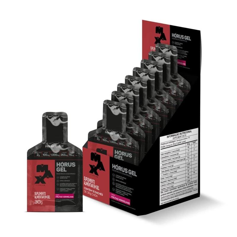 Hórus Gel Frutas Vermelhas Caixa 10 Unidades Max Titanium