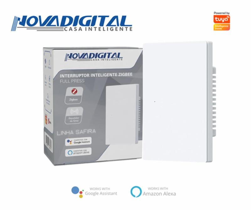 Interruptor Inteligente Zigbee 1 Botão Branco Linha Safira Novadigital