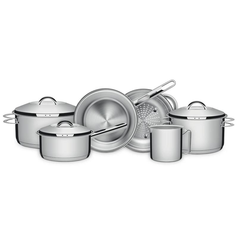 Jg.panelas tramontina solar aco inox 6pcs inducao