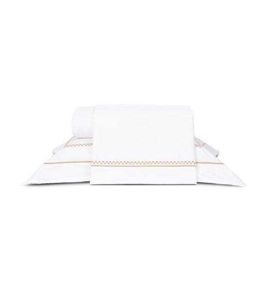 Jogo Cama Castelli Queen Lavive 400 Fios 100% Algodão 4Peças Cor:Branco/Bege