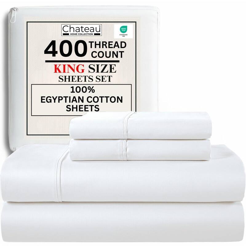Jogo de Cama CHATEAU 400 Fios Algodão Egípcio King Branco