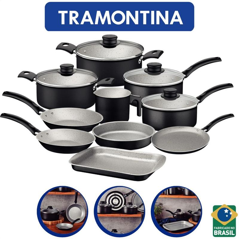 Jogo De Panelas Tramontina Turim Preto 10pçs