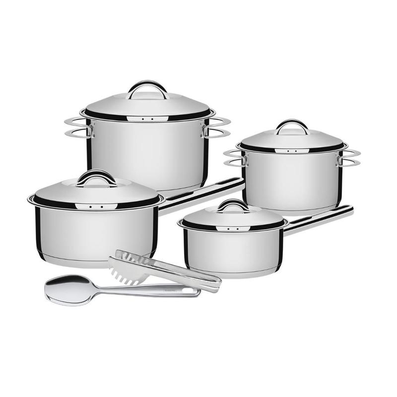 Jogo Panelas Tramontina Solar Aço Inox Cerâmica 4 Peças