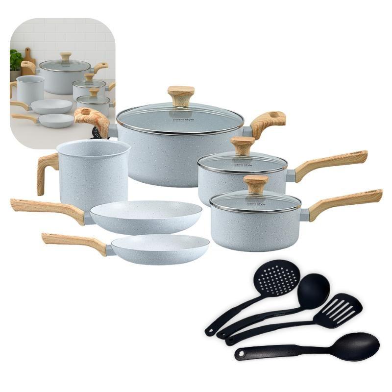 Jogo De Panelas Antiaderente Pratic Cook Grafite Indução Mimo Style Cerâmica 10.