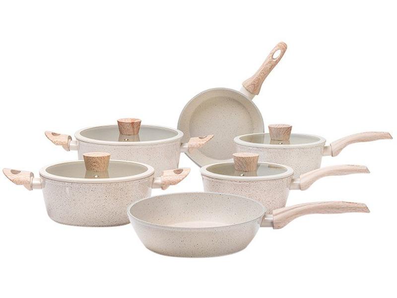 Jogo De Panelas 6 Peças Ceramic Life Smart Vanilla Brinox