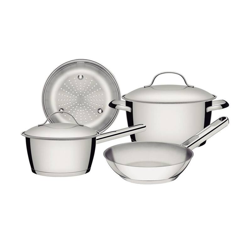 Jogo de Panelas Tramontina Solar Silicone em Aço Inox com Fundo Triplo 4 Peças