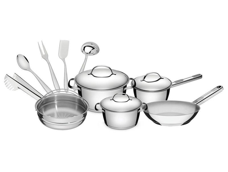 Jogo de Panelas Tramontina Inox 10 Peças Allegra