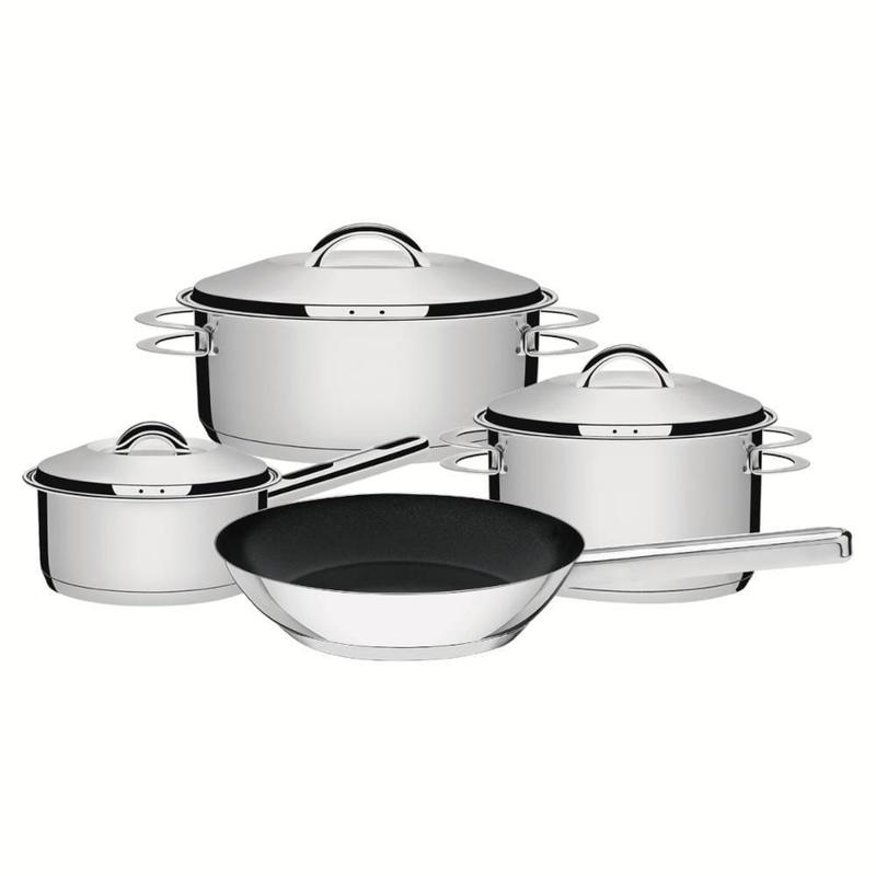 Jogo de Panelas Tramontina Solar Caçarola Aço Inox com Fundo Triplo 4 Peças 3,6L