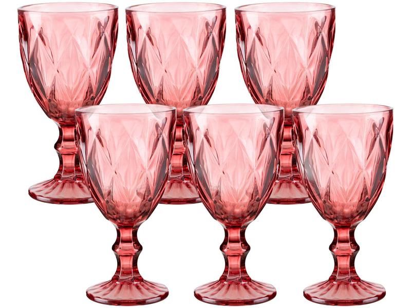 Jogo de Taças para Bebidas de Vidro 330ml 6 Peças Haus Diamond Empire