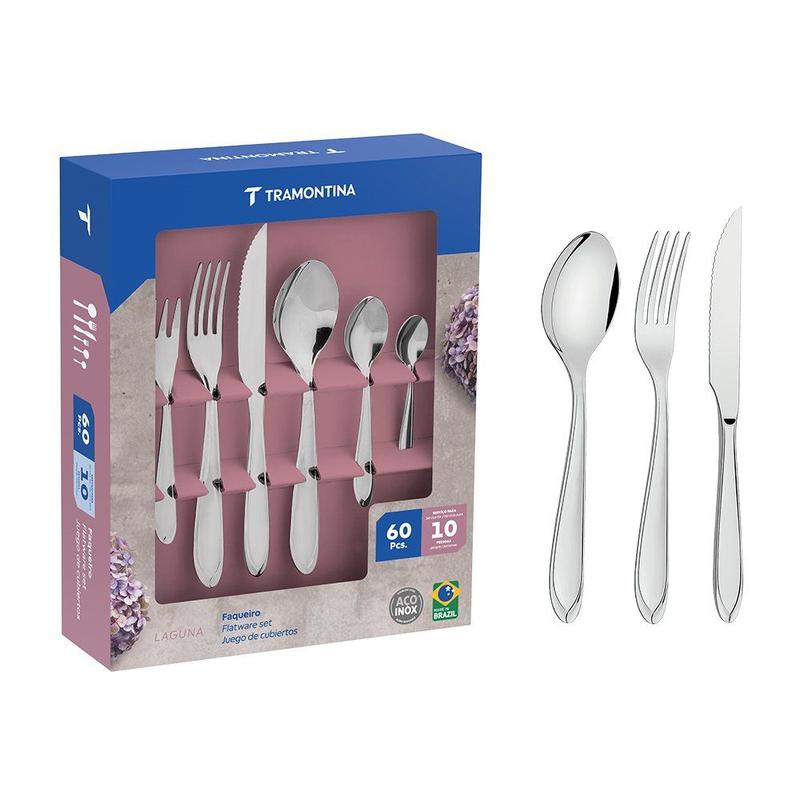 Jogo de Talheres 60 Peças Tramontina Laguna 66906515 Inox