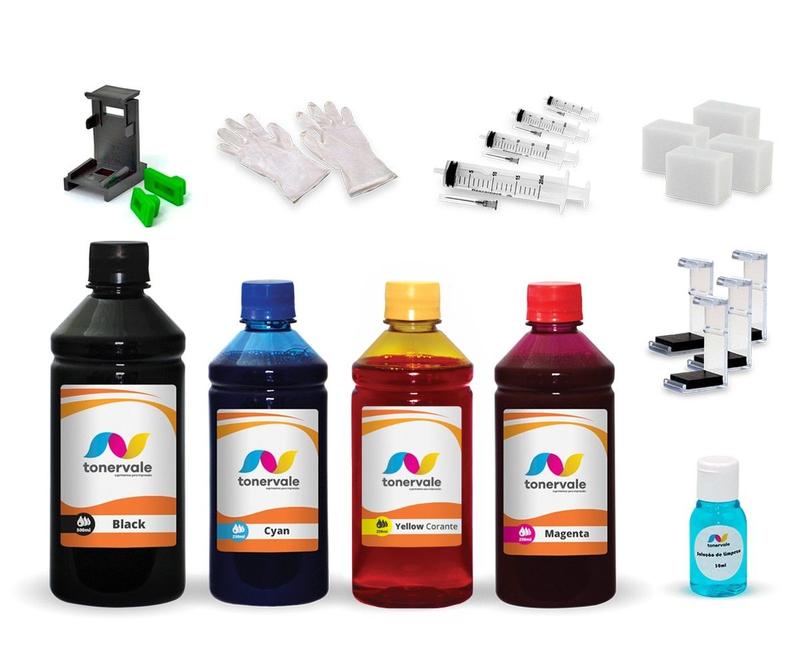 Kit 1250ml De Tinta Compatível Para HP 1315 56 e 57
