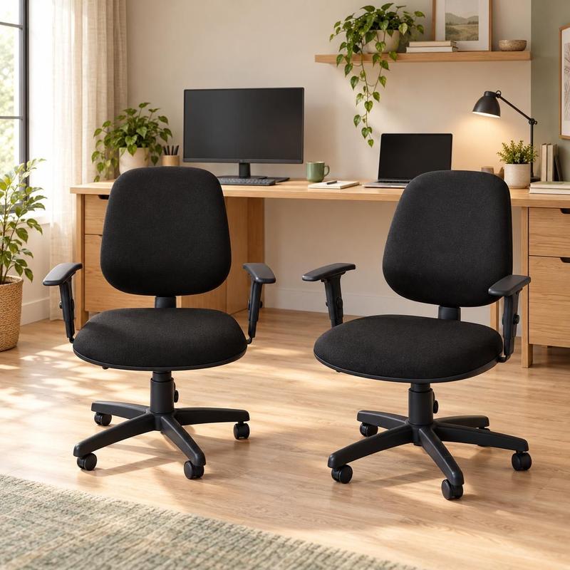 Kit 2 Cadeiras Escritorio Ergonômica NR17 Giratória Work Executiva Tecido Com Rodinhas